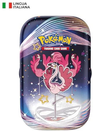 Pokémon- Mini boîte de Collection (Flamigo) de l'expansion Scarlatto et Violetto – Destinées de Paldea du JCC (2 boosters, 1 Feuille d'autocollants et 1 Carte illustrée), 210-60455