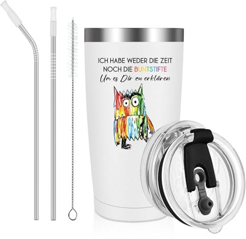 Livole Lustige Geschenke für Frauen, Männer, Kollegin, Beste Freundin Freunde Geschenke - Ich habe weder die Zeit noch die Buntstifte um dir das zu erklären - Weihnachtsgeschenke, 350ml Becher