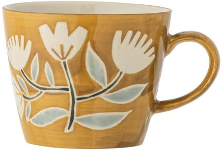 Bloomingville CREATIVE COLLECTION Tangier Tasse, Orange, Steingut, T9,5xH8 cm, 255 ml