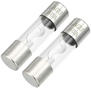 Partuto 2 Stück 60A Universal AGU Glassicherung - Auto - Metall Silberton