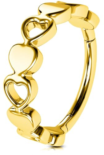 OUFER Body Piercing 6/8/10/12mm Cartilage Hoop Earring 16G Gold Helix Piercing 316L Stainless Steel Tragus Daith Rook Conch Piercing Ring Jewellery