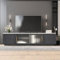 Rtopsu Mobile TV, Tavolo TV Basso per TV Fino a 70 Pollici, Scaffale TV con 2 Ante e 4 Cassetti per Soggiorno, Sala da Pranzo e Camera da Letto, 160x40x44.5 cm, Grigio