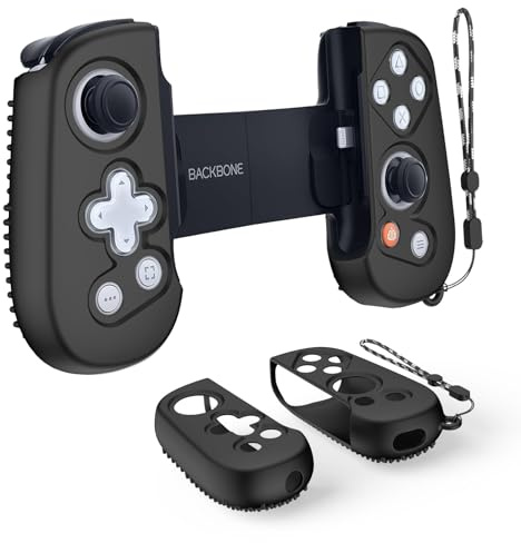Handle Protective Case for Backbone One Mobile Gaming Controller with Lanyard, Silicone Grip Case Cover Compatible with Backbone One Mobile Gaming Controller Handle 1st 2nd Gen (Black)