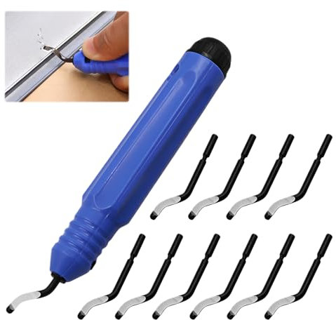 Deburring Tool for Resin,11 Pcs De Burr Tool Set,Resin Trimmer with 10 Pcs Deburring Blades,Bur Tool Professional,Pipe Deburring Tool for Metal,Pipe Deburrer for Family Manual Deburring Too