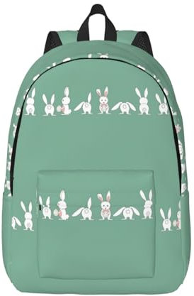 YHBLYKXP Seesack mit Osterhasen-Druck, leicht, lässiger Rucksack, 45 x 16 x 31 cm, Schwarz, Medium