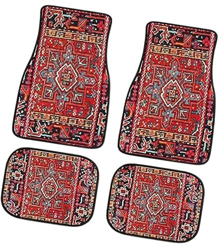 Automatten, Boho-Auto-Fußmatte, Retro-Design-Automatten, staubdichte und rutschfeste Automatten, böhmisches Autozubehör, dekorative Auto-Fußmatten, Schutz vor Schnee, Schlamm, Regen