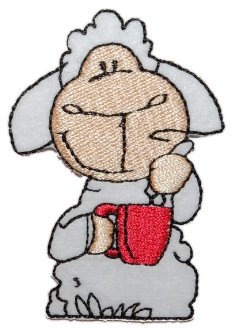 alles-meine.de GmbH Bügelbild - kompatibel mit Niki Schaf Jolly Mäh 5 cm * 7,2 cm Aufnäher Applikation das Schaf Tasse Schafe Tier Tiere