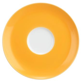 Seltmann Weiden Liberty Pure Colors Mango Orange Kombiuntertasse, 16 cm, Runder Unterteller mit farbigem Rand, Mix-&-Match-Geschirr, Spülmaschinen- und Mikrowellenfest, Porzellan, Orange