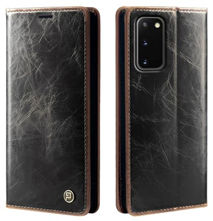 phase9 Handyhülle für Samsung Galaxy S20 Klapphülle Magnetverschluss RFID-Schutz Kartenfächer Geldfach Standfunktion Vintage Schutzhülle Braun
