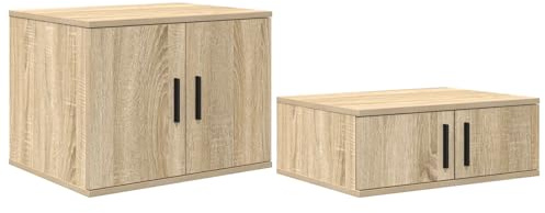vidaXL Storage Cabinet Sonoma oak 127 x 41 x 40 cm Engineered wood, Elegant Nightstand, Modern Rectangular Table, Durable Bedroom Furniture, Ample Storage, Stylish Bedside Solution, Compact Design