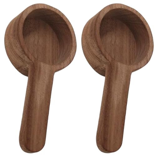 Cucharada de madera, 2 piezas de madera que medía de, bosque de café pequeño de 3.9 pulgadas, cucharada reutilizable para cocina de té de té azúcar frijoles