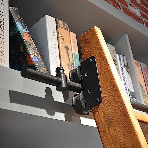 FHSLKXIM Libreria di ferramenta per Scale scorrevoli da 3,3-20 Piedi,Kit per Porta Scorrevole da fienile,per casa/Interni/soppalco,binari/rotaie per Scale mobili con Tubo Tondo,16ft/500cm Track Kit