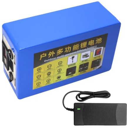 HJGHY B,12V 20AH, 12V 20Ah 30Ah Lithium-Akku, 12 Volt, tragbarer Outdoor-Echolot-Akku für Beleuchtung, Audioüberwachung, Ersatzakku mit Ladegerät