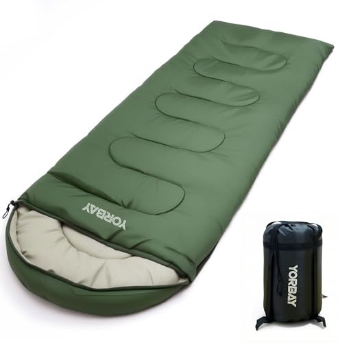 Yorbay Saco de dormir para camping para 3-4 estaciones: saco de dormir para niños y adultos, impermeable, ligero para actividades al aire libre, viajes - cálido, cómodo, saco de dormir como regalo