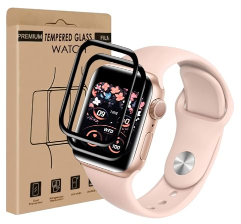 Carantee 2 Stück Schutzfolie für Panzerglas für Apple Watch Series 4/5/6/SE 40mm, HD Sensitive Touch Volle Abdeckung iWatch 5 40mm Schutzglas, Einfach Installieren Apple Watch 6 40mm Displayschutz