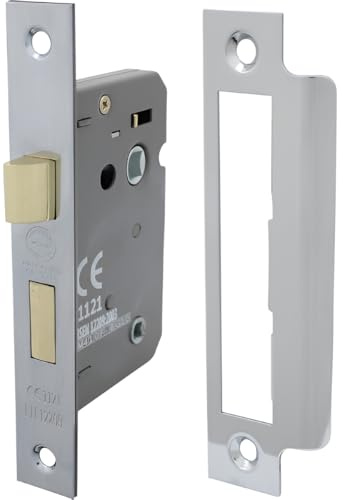 Bathroom Mortice Lock 63mm Nickel Plate, 1 in Pack