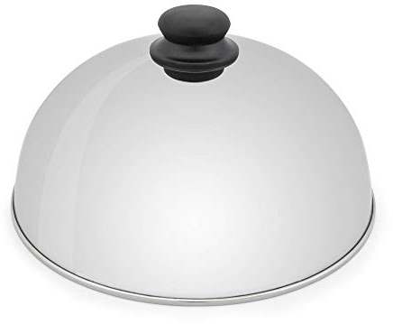 Barbecook Olivia Tapa para Barbacoa de Carbon, ahumador de Alimentos para barbacoas Redondas, en Acero Inoxidable, Redonda, 30cm