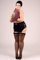 Klassischer wetlook-Strumpfhaltergürtel mit Spitze und Schnürung Retro Hüftgürtel Strumpfhalter in schwarz von Andalea (54/56)