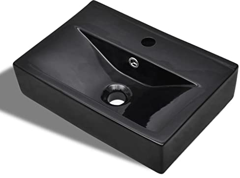 vidaXL Waschbecken Hahnloch Keramik Waschtisch Aufsatzwaschbecken Waschschale