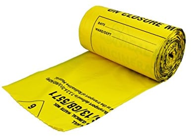 Hanfare CX50/CWMD3 Waste Sack Roll, Medium Duty, 30 L/5 kg, Yellow (Pack of 50)