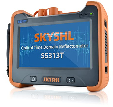 SKYSHL 1310nm/35dB 1550nm/33dB und 1625nm/33dB LWL PON OTDR SM Glasfaser Online Tester mit OPM+OLS+VFL+Karte Ereignis+7-Zoll Touchscreen Kompatibel mit APC&UPC SC+FC+ST+LC-SS313T-3A1