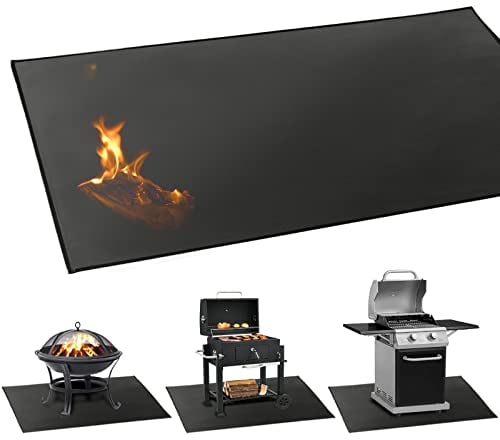 LeadCon 152 x 102 CM grande tappetino sotto la griglia, tappetino ignifugo per la protezione del barbecue e del patio, griglia piatta, carbonella all'aperto, tappeti resistenti al fuoco per il caminet