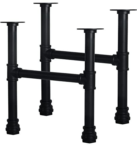 HouseAid 16 Inch Industrial Pipe Legs, Rustic Iron Legs for Custom Tables and Furniture, DIY Heavy Duty Metal Legs for Farmhouse Home Décor, Matte Black