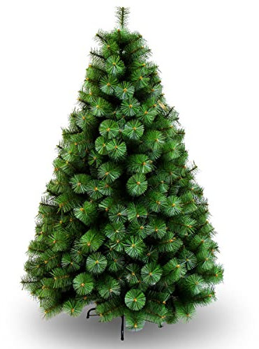 GREATOYAR Árbol de Navidad, Árbol de Navidad Artificial, Material PVC Aguja de Pino, Hogar Decoración para Navidad, con Soporte de Metálico, Fácil Montaje, Altura 150cm, Color Verde Natural