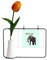 Künstliche Blumenvase, Asien, Afrika, Suckling Elephant Tulpe