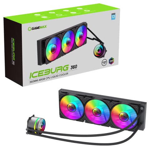 Gamemax Iceburg 360Mm Argb Liquid Cpu Cooler 12Cm Argb Pwm Fans Infinity Mirror