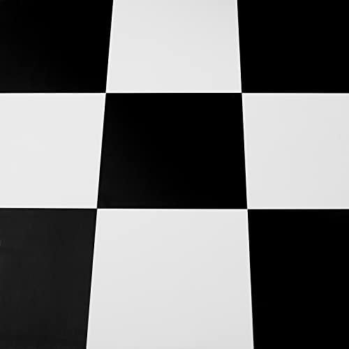 Vinyl Flooring Floor Tiles Self Adhesive, Peel and Stick Floor Tile Waterproof, Vinyl Tiles for Kitchen Bathroom Living Room Black White 30X30cm 20pcs(1.8m²)