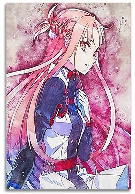 VZRSQZK Anime Sword Art Online Asuna Poster, dekoratives Gemälde, Leinwand-Wandposter und Kunstdruck, modernes Familienschlafzimmer-Dekor-Poster, 20 x 30 cm