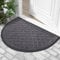 Homaxy Half Moon Door Mats Indoor, Non Slip Rubber Door Matts, Dirt Trapper Absorbent Doormat Outdoor, Washable Heavy Duty Floor Mat for Entrance, Front Door, Kitchen and Garden, 43 x 76 cm, Dark Grey