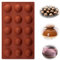 KOBOKO Silikonform Halbkugel,mit 15 Vertiefungen,Silikonform Kugel,Pralinenform Silikon,Kleine Schokoladenform 3,8CM Durchmesser Löcher,Backform Silikon Rund für Schokolade,Kuchen,Gelee,Dome-Mousse