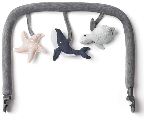 Ergobaby Evolve Bouncer Spielbogen, Zubehör für die Ergobaby 3-in-1 Babywippe Babyschaukel für Neugeborene ab Geburt, Ocean Wonders - Charcoal