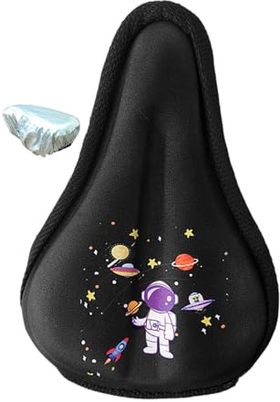 Harilla Cartoon Kids Bike Seat Cover Seat Cushion Cover Seat Protector Bike Saddle Covers Breathable Memory Foam Bike Seat Cover Child Bike Accessories for Kids Boys Girls, S Astronaut