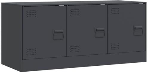 vidaXL Mobile Porta TV Antracite 99x39x44 cm in Acciaio, Supporto TV, Mobile HiFi, consolle TV, credenza TV, Mobile dispositivi multimediali