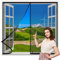 Magnetica per Zanzariera 135x135cm Nero Zanzariere Chiudi Automaticamente con Calamita per Porte di Soggiorno Camera da Letto Casa-Senza Perforazion