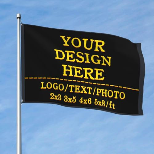 Benutzerdefinierte Flagge, personalisierte Banner mit Ihrem Foto/Logo/Text - Für Outdoor-Events, Gartendeko und Teamfeiern, 2x3 Ft, einseitig bedruckt.