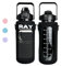 RAY Empowerment 2L motivierende Trinkflasche (BPA frei) in einer Umhängetasche mit Handyfach, Schlüsselanhänger und Zeitstempel für Gym, Fitnessstudio, Workout, Fitness, Sport, Outdoor (Schwarz)