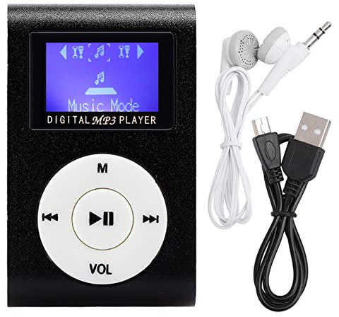 Lecteur MP3 numérique Coran 6 × 6 × 5 2,2 cm écran LCD Mini lecteur de musique MP3 portable en métal Mini clip MP3 Support carte mémoire avec écouteurs 3,5 mm