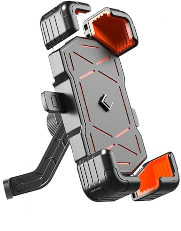 LXCMQL Porta Cellulare Moto per Ducati Sport 1000 2007-2010, 360º Rotazione Supporto Telefono Motociclo Antivibrante Porta Moto Regolabile Supporto Cellulare Moto,Orange-Rearviewmirrorstyle