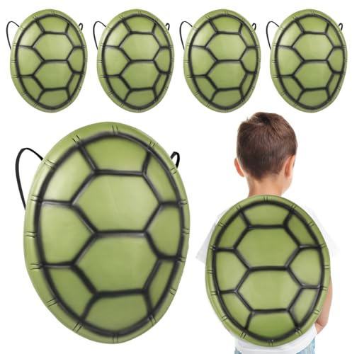 Healvian 5Pièces Accessoires De Cosplay Tortue Carapaces De Tortue Simulées Pour Garçon Fille Et Adultes Décor De Fête Halloween Déguisement Tortue Ninja Accessoires De Performance