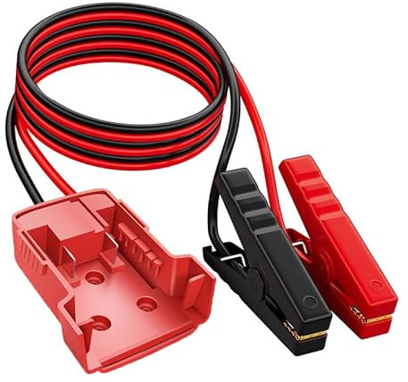 Starthilfekabel mit Adapter für Milwaukee M18, Silikondraht, 60 cm, 8 AWG-Kabel, 18 V Batterie-Starthilfe für mittelgroße Autos, leichte LKWs, Auto-Starthilfe mit Werkzeug