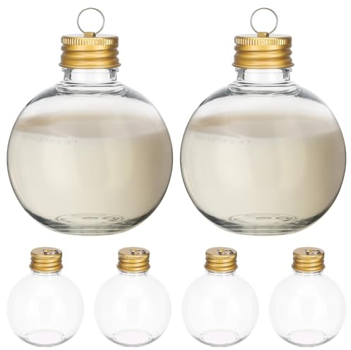 Angoily Weihnachts-Schnapskugeln 10 Stück Durchsichtige Befüllbare Ornamente Wasserflaschen-Glühbirnenform Durchsichtige Weihnachtskugeln Aus Kunststoff Für Weihnachtsfeier-Dekorationen