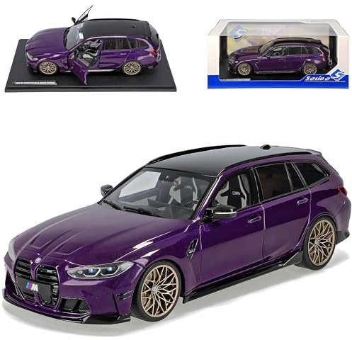 alles-meine.de GmbH B*M*W 3er M3 G81 Competition Touring Kombi Daytona Violett Version Ab 2020 Modell G21 ab 2019 1/18 Solido Modell Auto mit individiuellem Wunschkennzeichen