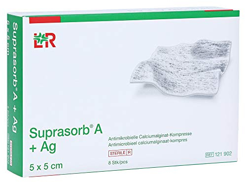 Suprasorb A+Ag Antimikobiellen Calciumalginat Kompressen 5x5