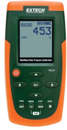 Extech PRC30 - Multifunction Process Calibrator - Sources & Measures mA, mV, V, and Thermocouples (J, K, T, E, C, R, S, N) - 24 V Loop Power, 5 Presets, Backlit LCD, Comes with Leads