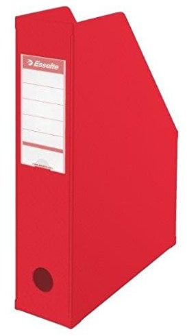 ESSELTE Lot de 5 Boîtes à pan coupé Porte-revues PVC dos 7 cm Livré à plat Rouge