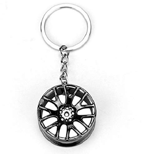 Familienkalender Chrom Tuner Alu Felgen Schlüsselanhänger glänzend | Tuning | Auto | Wheel | Car | Speichenfelge | Geschenk | Jungen | Kinder | Herren | Männer | Sport | schwarz